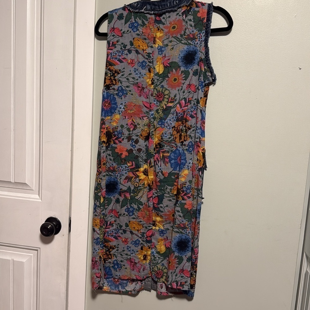 Adore Unique Floral Patterned Denim combo dress - Small - Picture 6 of 6